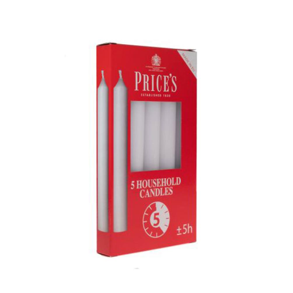 Price's White Household Dinner Candles (Pack of 5) Extra Image 1